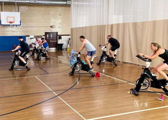 Cycling Class In YMCA Gym