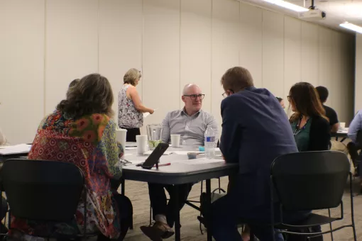 Staff from Derek Kilmer engage in the guided dialogue offered by the Bridge of Hope