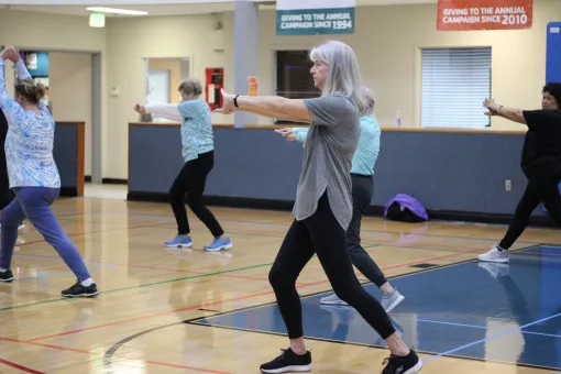 Action shot of a tai chi class at the YMCA