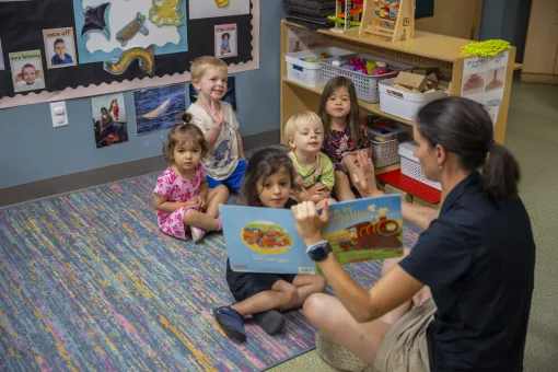 Early Learning Center - Teacher Reading to Kids
