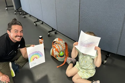 Dan and a student