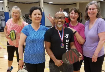 Pickle Ball Group Smiling At The Tacoma Center YMCA