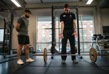Kickstart trainer demonstrating deadlift form