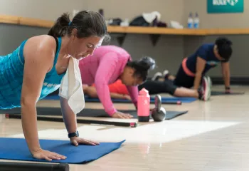 Action shot of Mel Korum Family YMCA bootcamp
