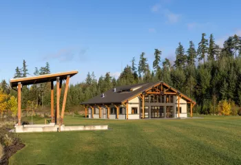 Shot of the gazebo and community center at Discovery Park in Bonney Lake Washington