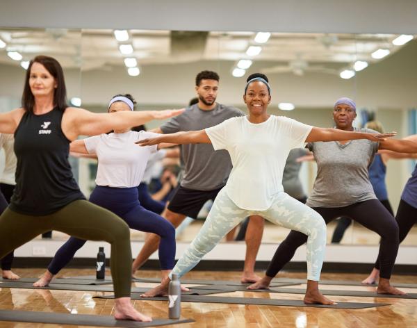 Group Stretch Pose at YMCA Yoga Class