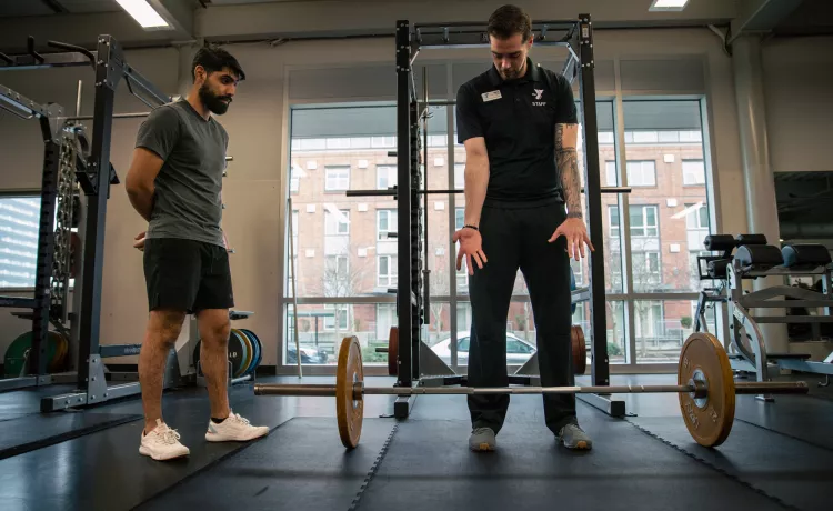 Kickstart trainer demonstrating deadlift form