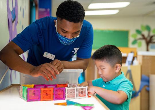 Before and After School Child Care With Building Blocks