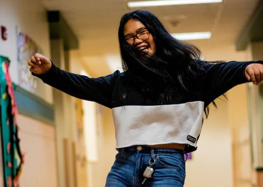 Dancing In Lakewood School Hallway