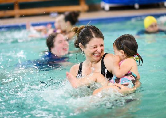 Mother And Child In Pool At Morgan Family YMCA