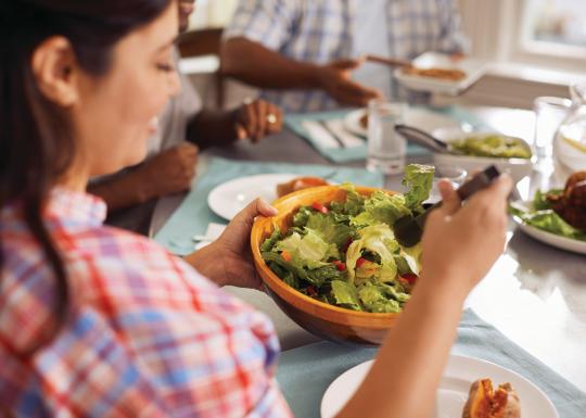 Family enjoying a healthy meal