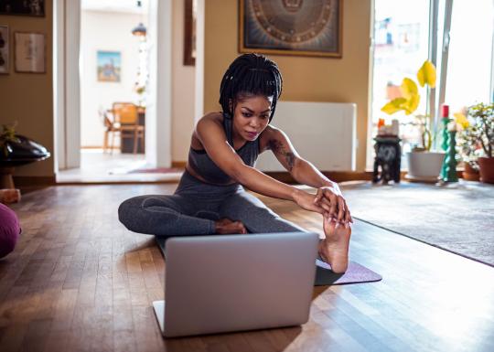 Hamstring Stretch In Virtual YMCA Class