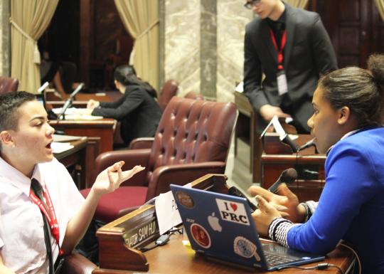 YMCA Youth and Government Two Delegates Talking
