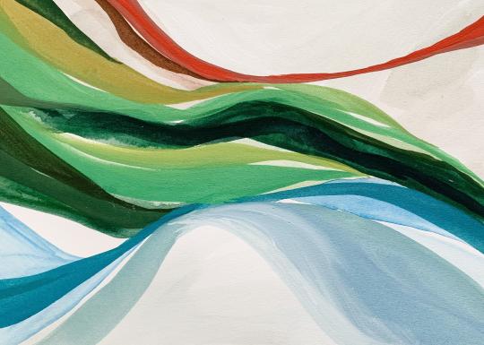 YMCA Arts Mountain landscape while spinning in an office chair