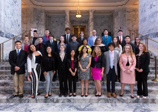 Group Photo at Capitol Steps with YMCA Youth and Government