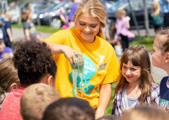 Slime Science Experiment at YMCA Summer Day Camp