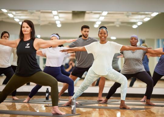 Group Stretch Pose at YMCA Yoga Class
