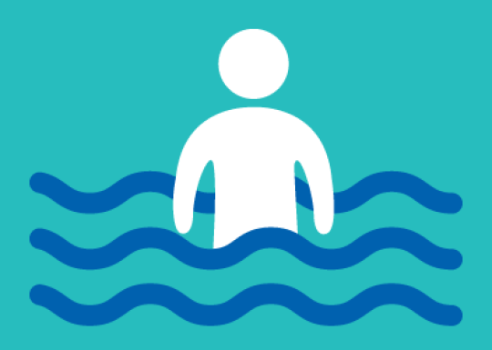 clip art of child standing in the pool