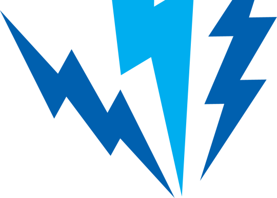 Blue lightning bolt clip art