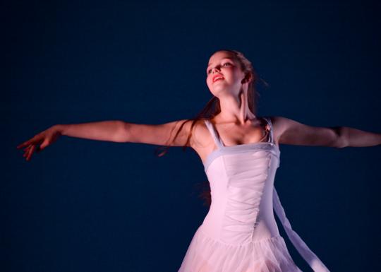 Ballet student during a solo recital at the YMCA