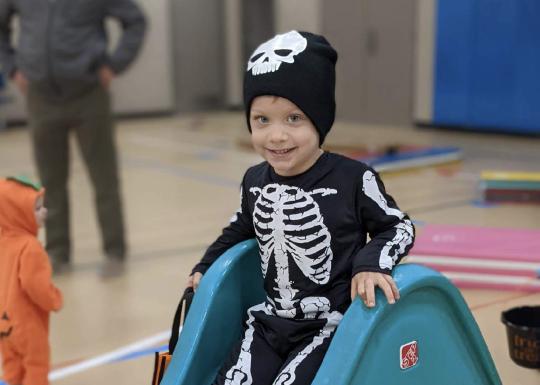Bremerton Family YMCA Jack-O’-Lantern Jubilee Skeleton on Slide