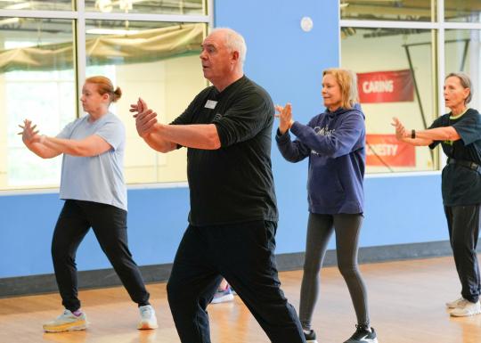 Active Older Adults in YMCA Taekwondo Class
