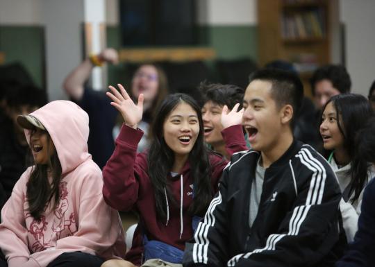 Smiling with Hands in the Air at YMCA Pacific Region Conference