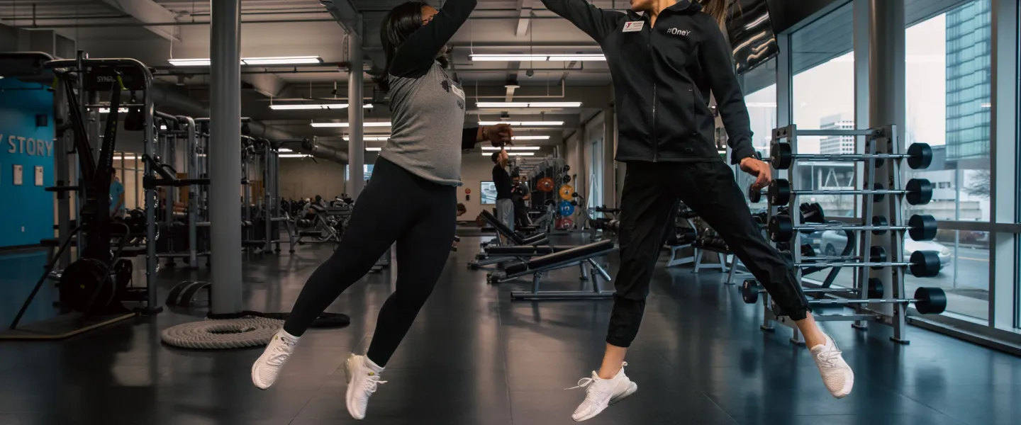 KickStart member giving their coach a high five