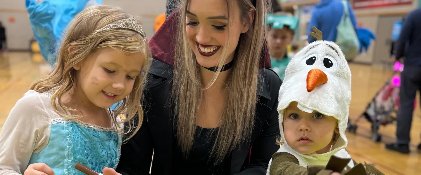 Coloring with Olaf and Parent at Jack-O’-Lantern Jubilee
