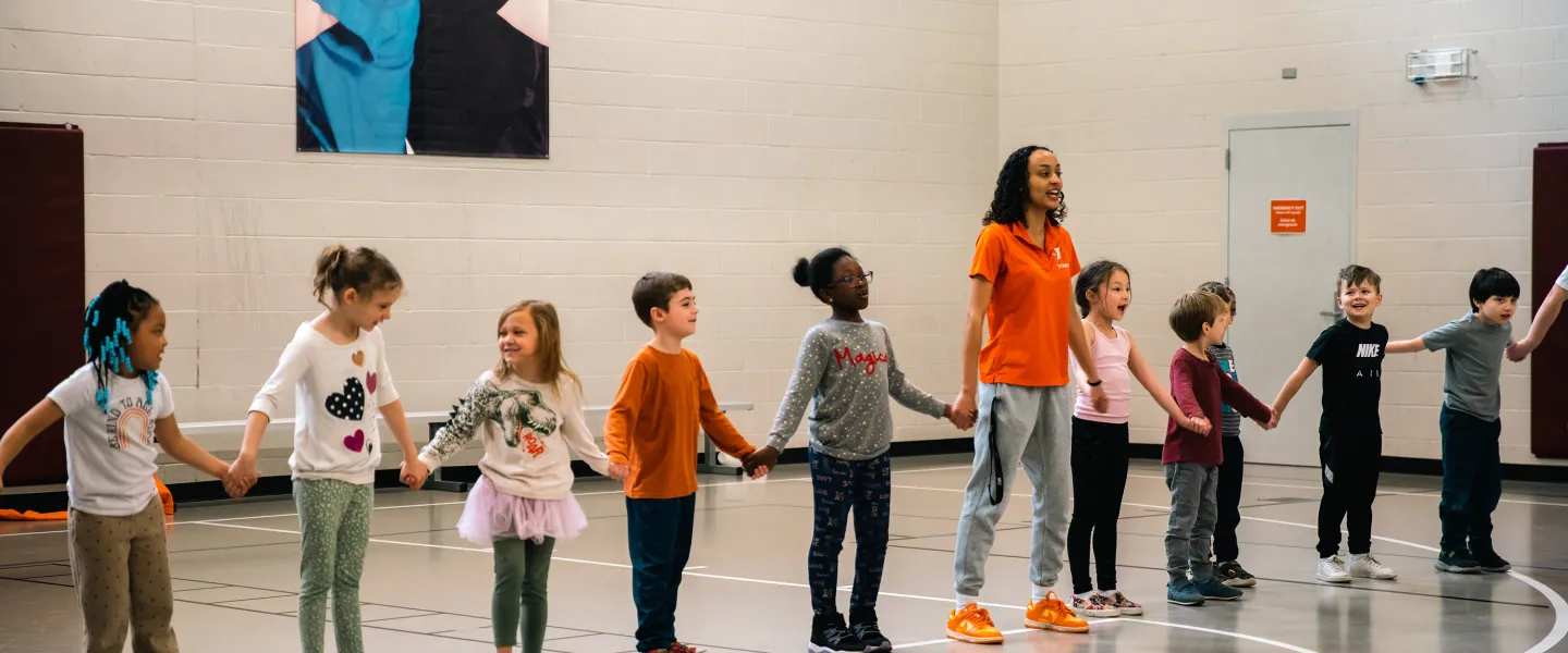 Holding Hands at YMCA Break Week Camp