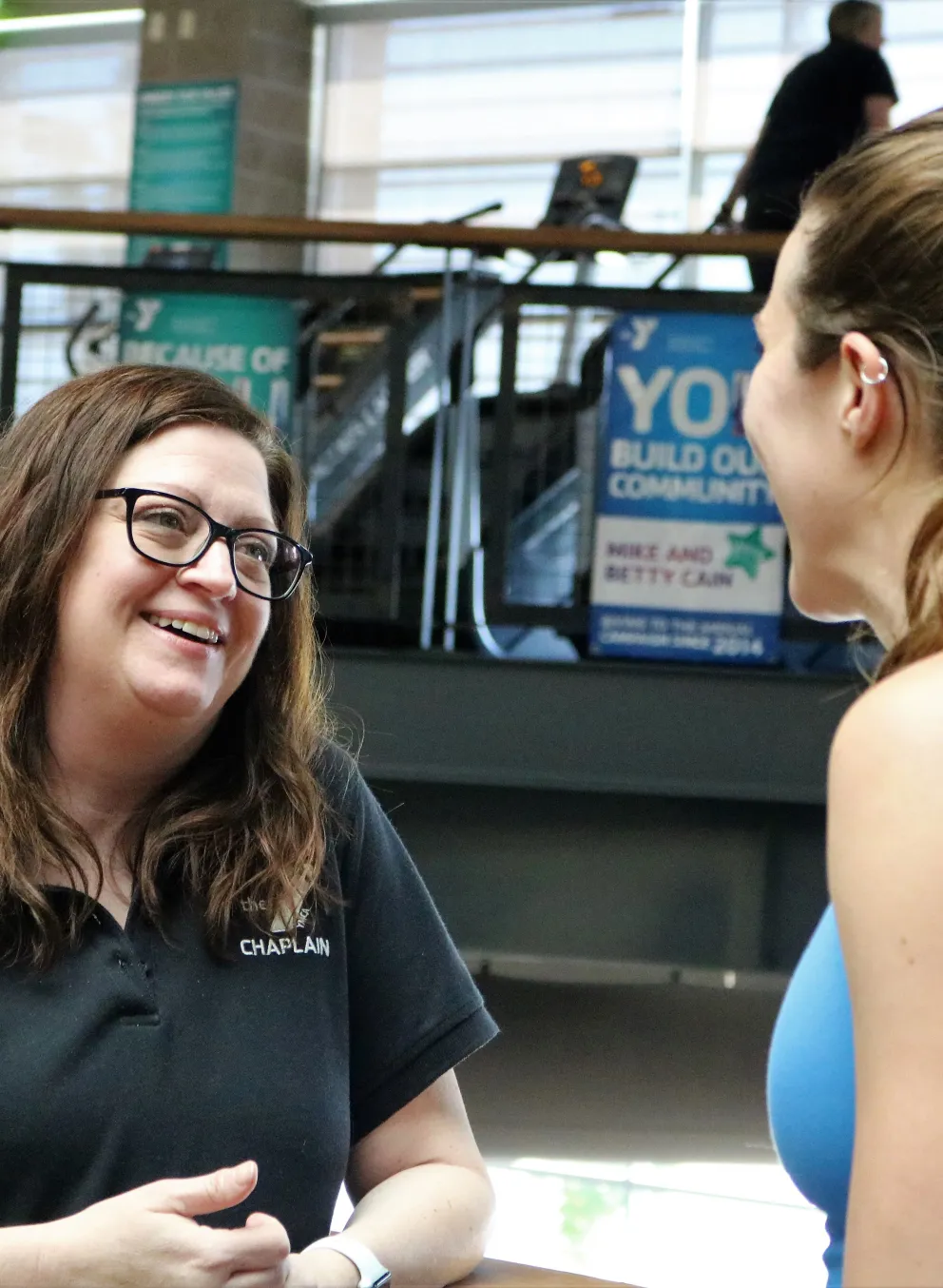 Smiling In Support At The YMCA