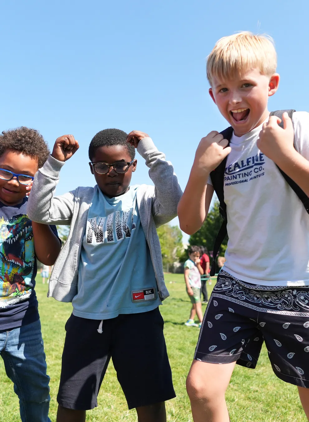Three Friends Dancing at Lakewood Family YMCA Summer Camp
