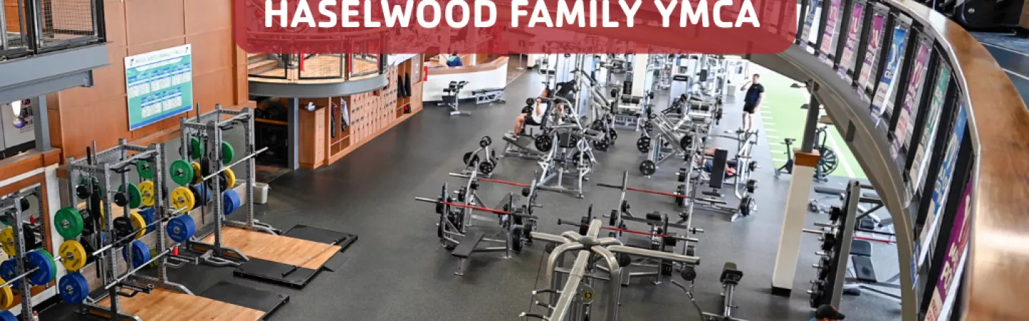 Arial shot of the workout area at the Haselwood Family YMCA