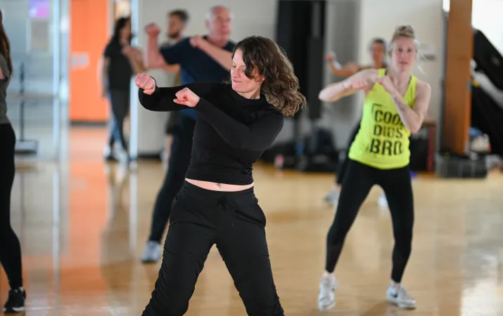 Rolling Arms In YMCA Zumba Class