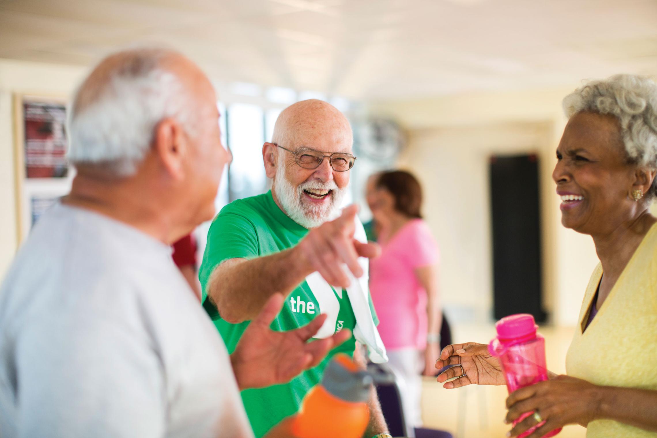 Active older adults laughing