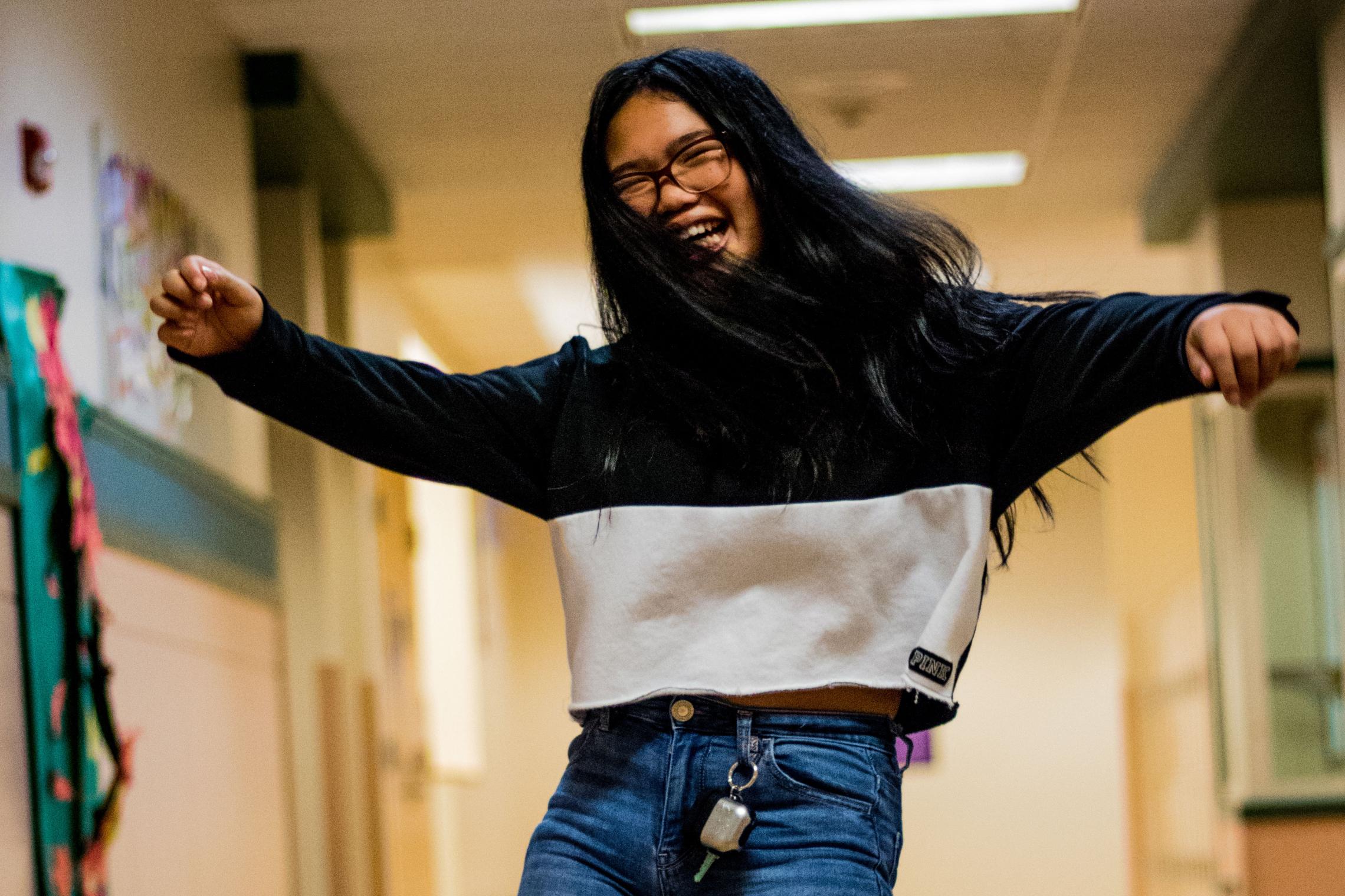 Dancing In Lakewood School Hallway