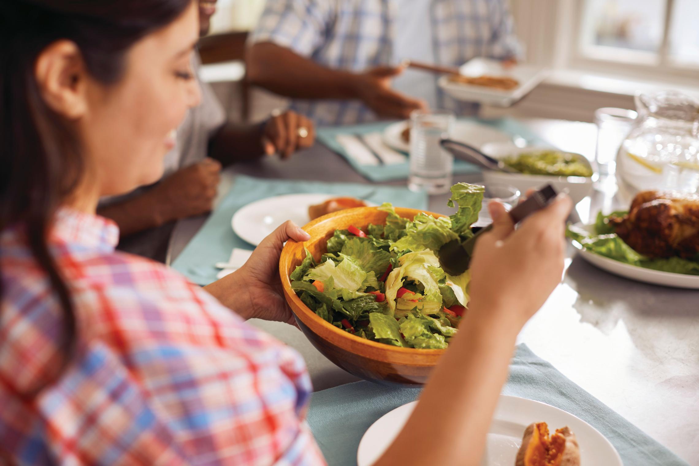 Family enjoying a healthy meal
