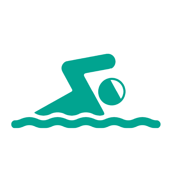 green icon of swimmer