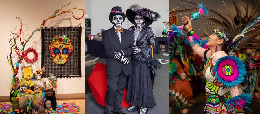 Examples of art and culture at the Tacoma Art Museum Día de los Muertos Festival