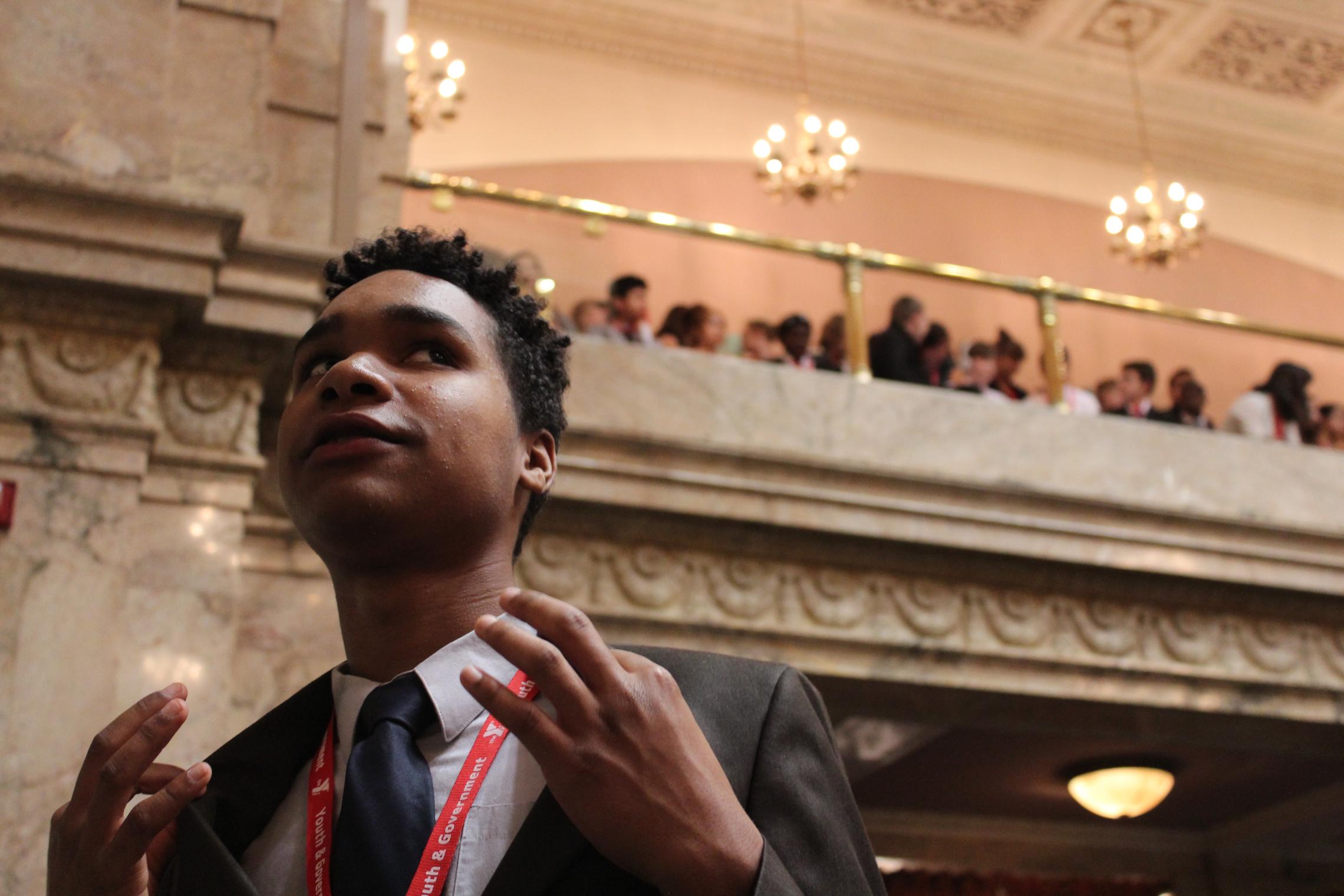 YAG Student posing in government building