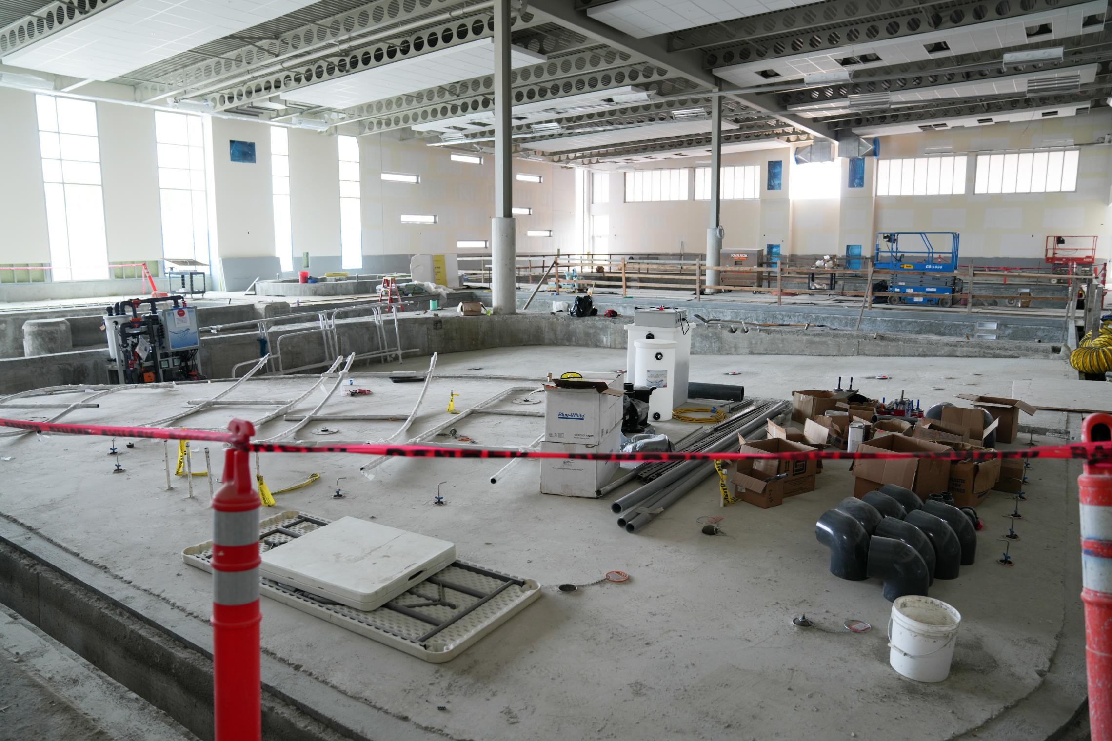 aquatics center, zero entry pool 