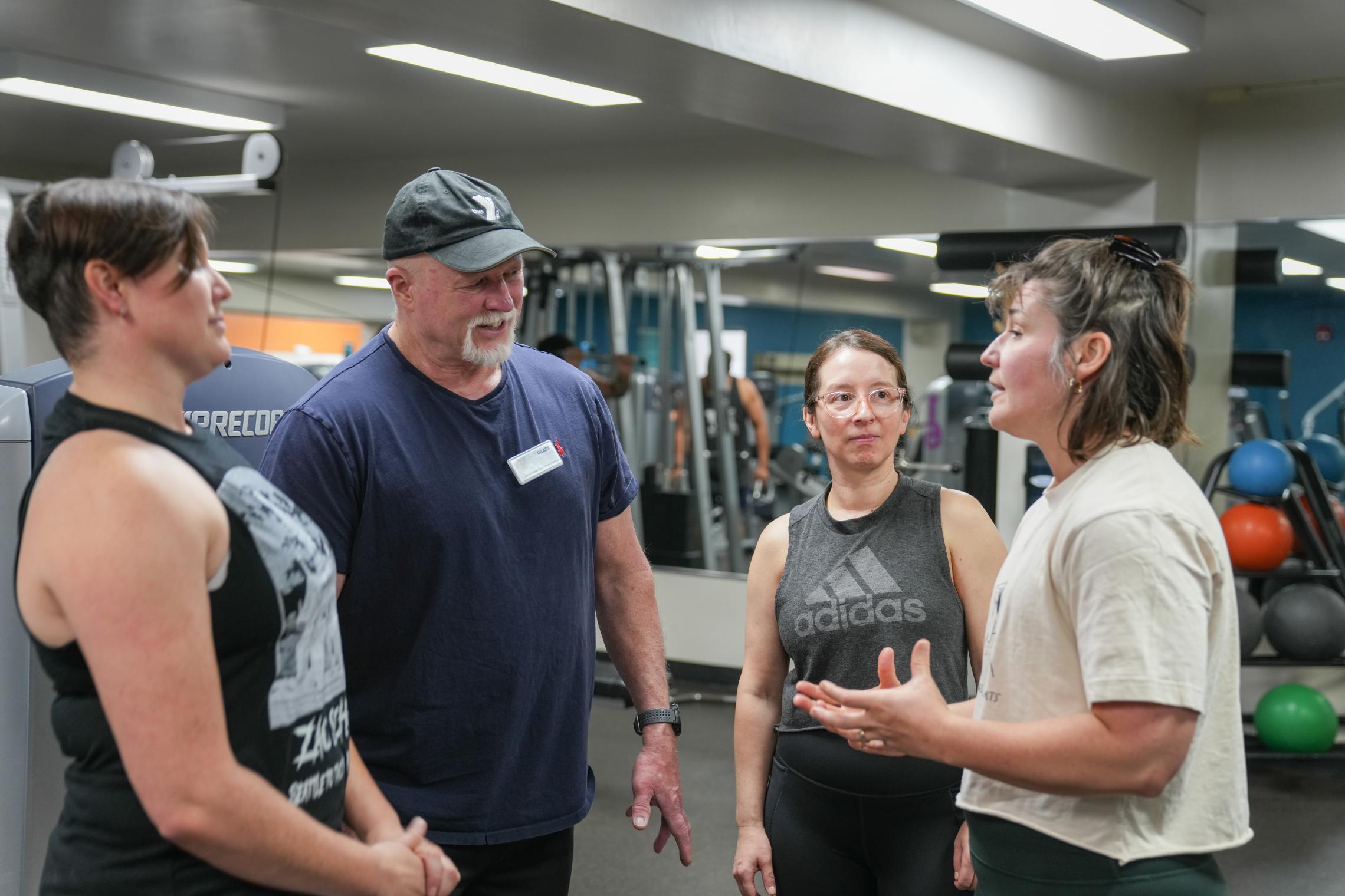 Brad and his group in the gym