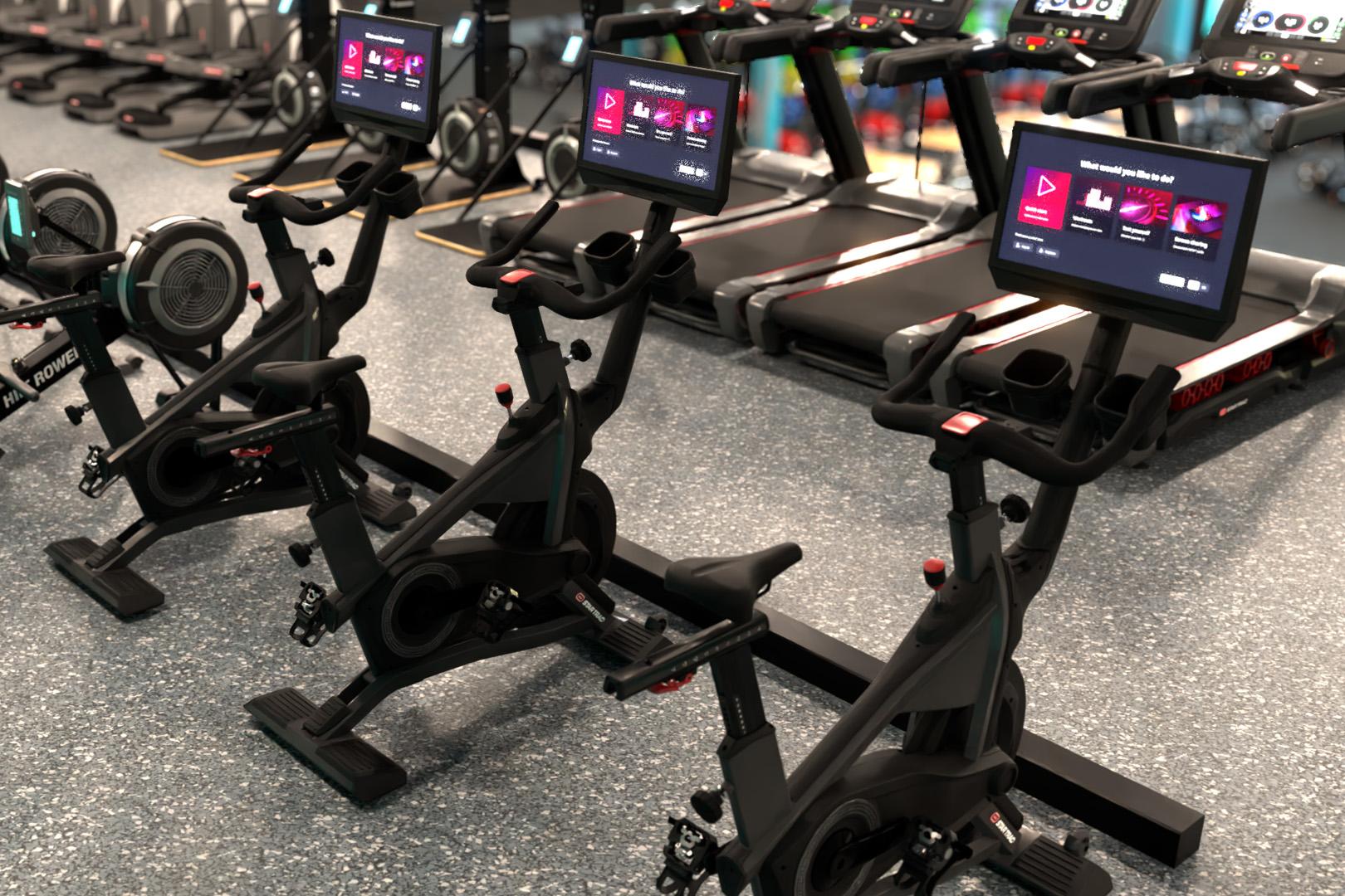 Virtual Bike Cardio Area at the YMCA