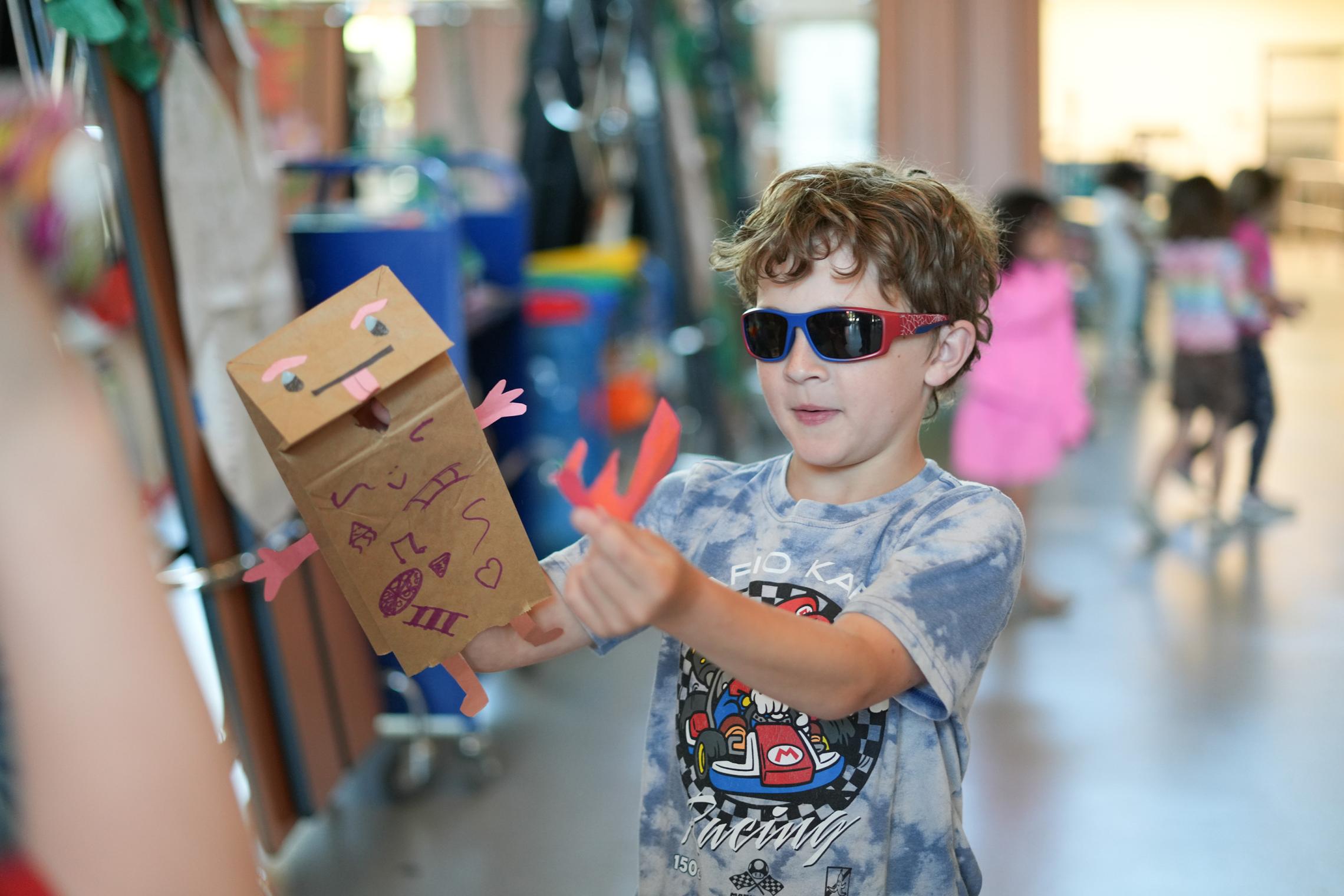 Showing Art Project with Shades at YMCA Child Care Summer Day Camp