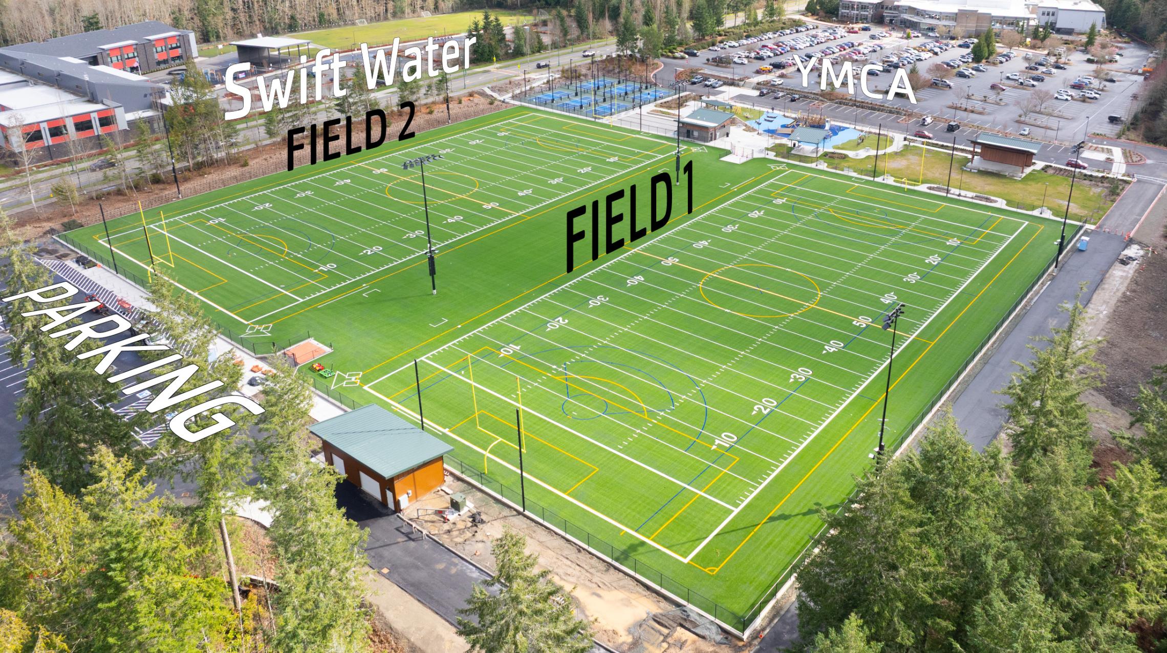 Gig Harbor Sports Field Names Overhead with Swift Water Elementary