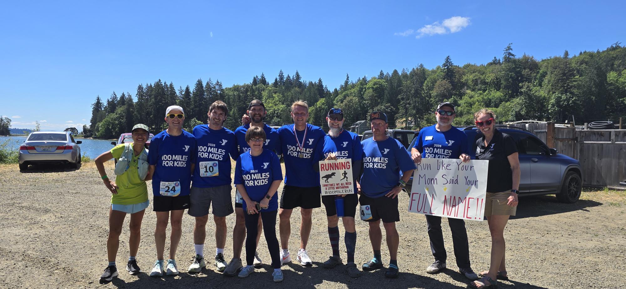 100 Miles for Kids runners at Camp Seymour