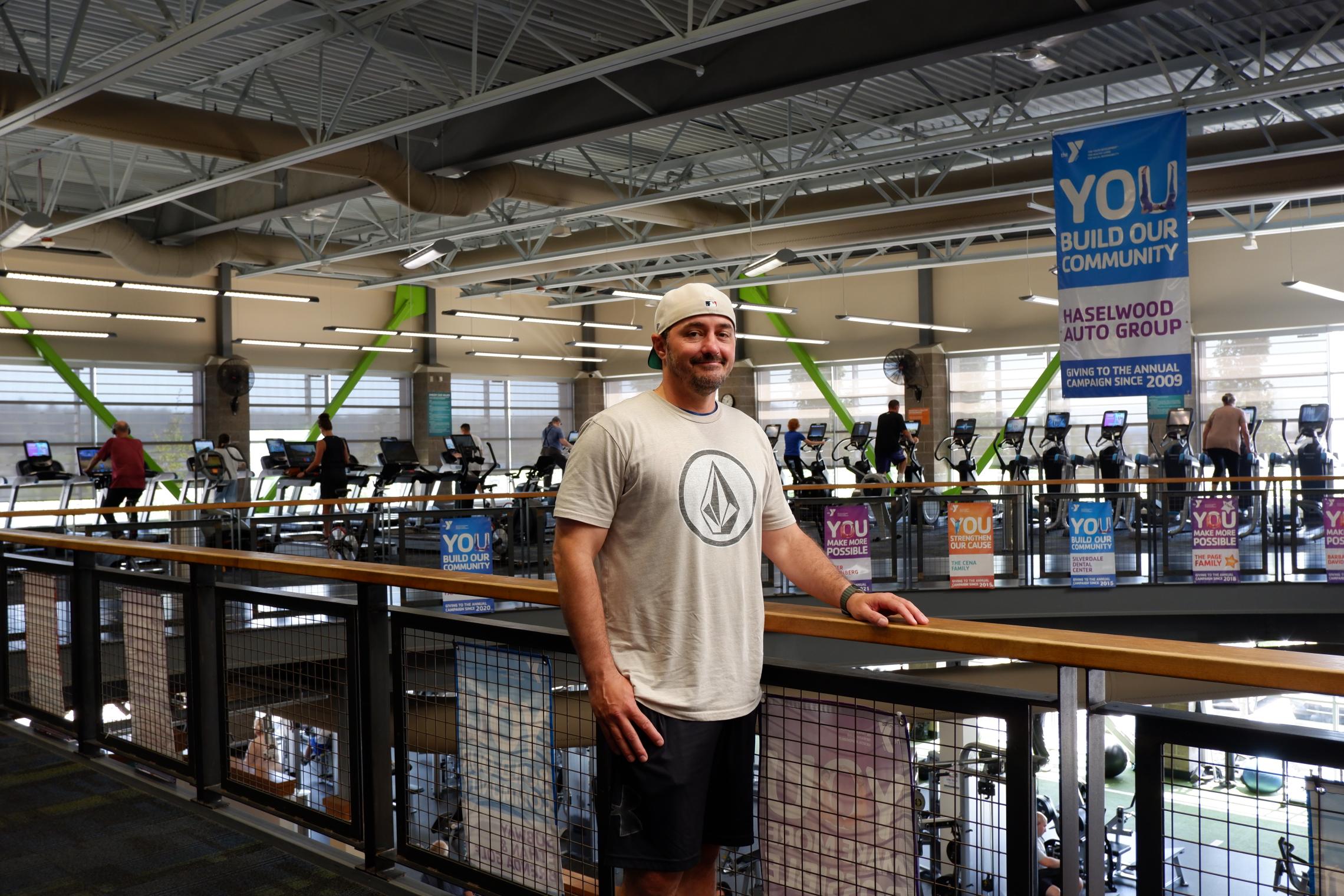 Patrick posing at the Haselwood Family YMCA