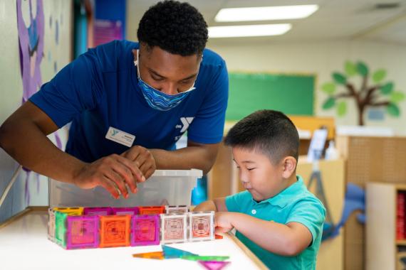 Before and After School Child Care With Building Blocks