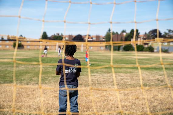 YMCA Youth Soccer Behind Net