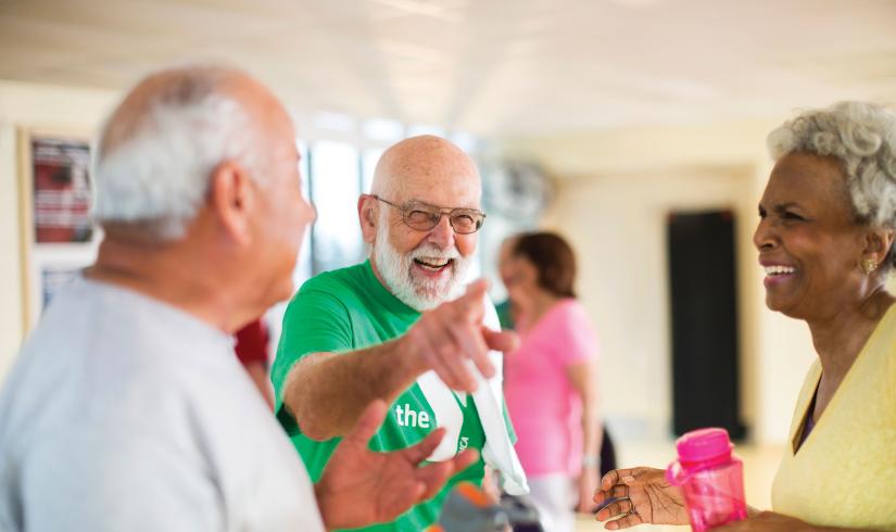 Active older adults laughing
